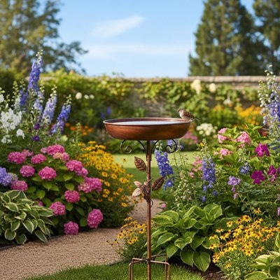 Bain oiseau | Élégant - Déco Jardin Soleil
