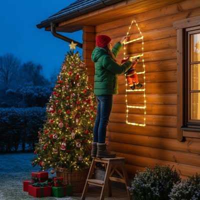 Décoration de Noël extérieur | Échelle - Déco Jardin Soleil