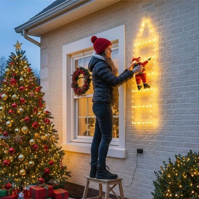 Décoration de Noël extérieur | Échelle - Déco Jardin Soleil