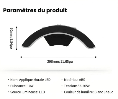 eclairage exterieur mural dimensions