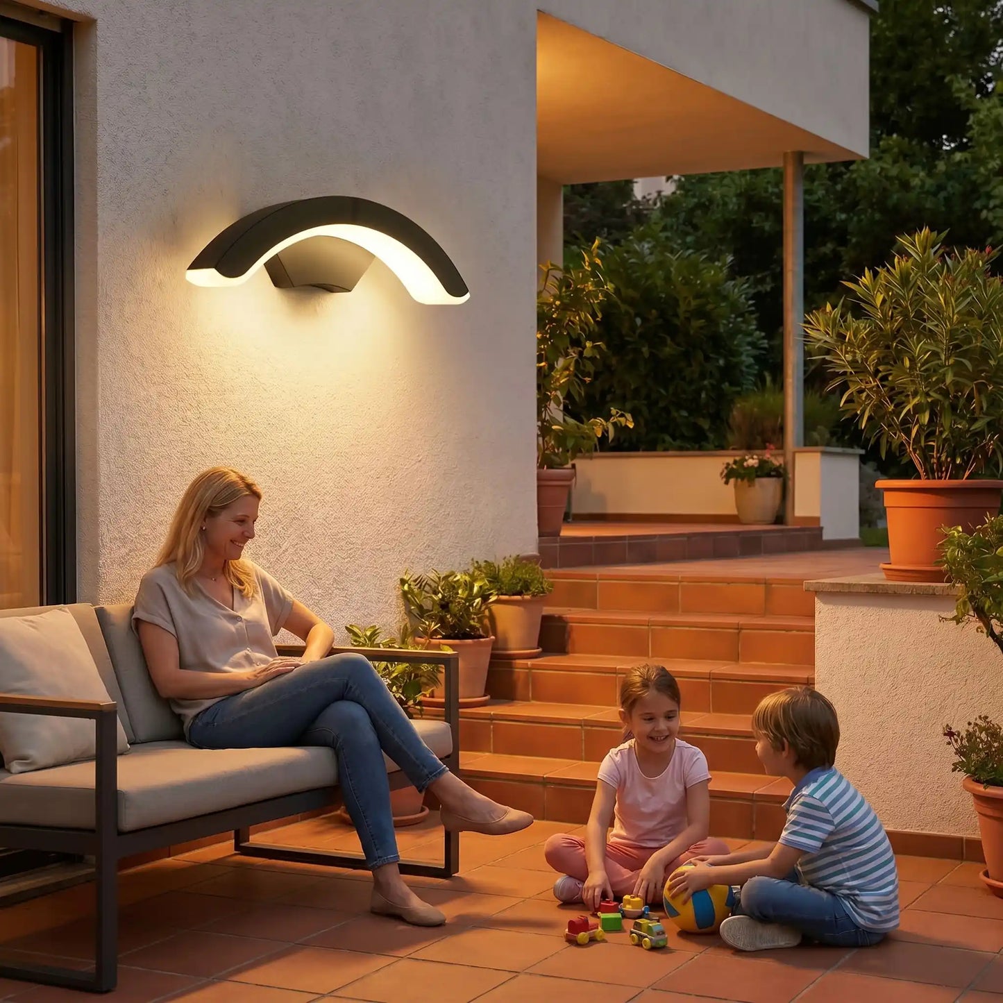Éclairage extérieur mural | Demi - lune - Déco Jardin Soleil
