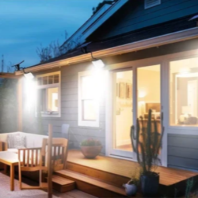 lampadaire design eclairant terrasse arriere